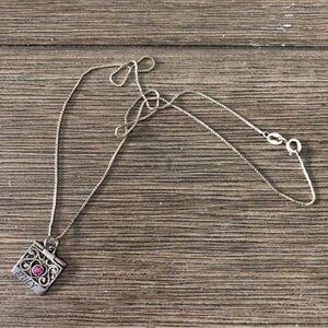 Sliver July birthstone necklace